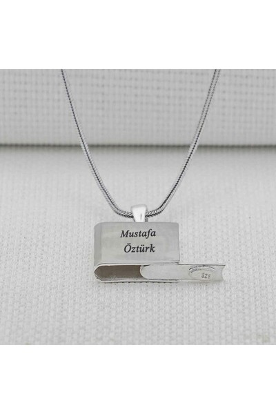 shop Kişiye Özel Dikdörtgen Tasarımlı Kabi Cevşen Muska 925 Ayar Gümüş Erkek ...