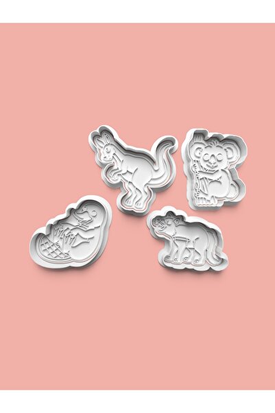 AKTASTORE قوالب بسكويت على شكل حيوانات وقالب عجينة السكر مجموعة من 4 قطع 0235-set