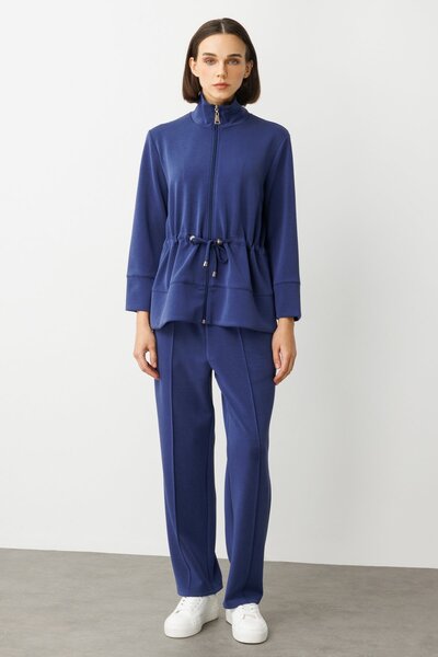 ON Önü Çimalı Boru Paça Eşofman Altı Indıgo 54383