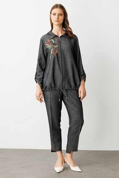 Ekol Narrow Leg Plus Size Trousers