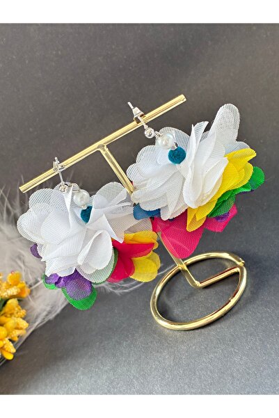 Nevgiss Aksesuar زوج من الأقراط الزهرية المقاومة للتشويه مع مادة مطلية بالنيكل