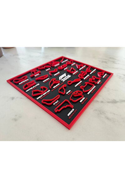 Genel Markalar 2026 FORMULA 1 YARIŞ PİSTLERİ - F1 PİSTLERİ 3D ÇERÇEVE - FORMULA 1 DEKORATİF TABLO - F1 TABLO