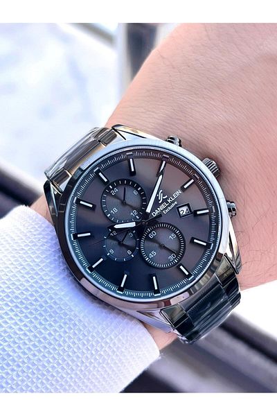 Daniel Klein Steel Cord Chronometer Dial Design 3 Atm Water Resistant Men Wristwatch 10582.8