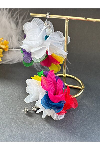 Nevgiss Aksesuar زوج من الأقراط الزهرية المقاومة للتشويه مع مادة مطلية بالنيكل