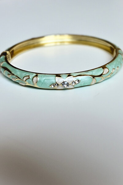 ayışığı Mint Enamel Steel Handcuff Bracelet