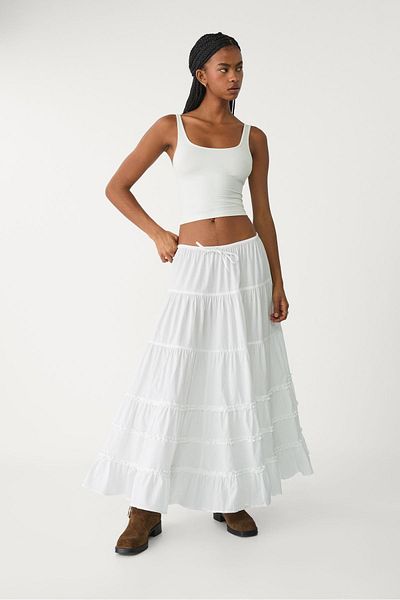 Stradivarius Ruffled long skirt