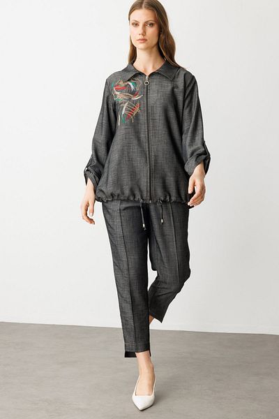 Ekol Narrow Leg Plus Size Trousers