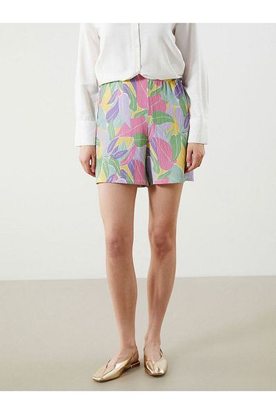 LC Waikiki Lcw Floral Women's Shorts with Elastic Waist New Season