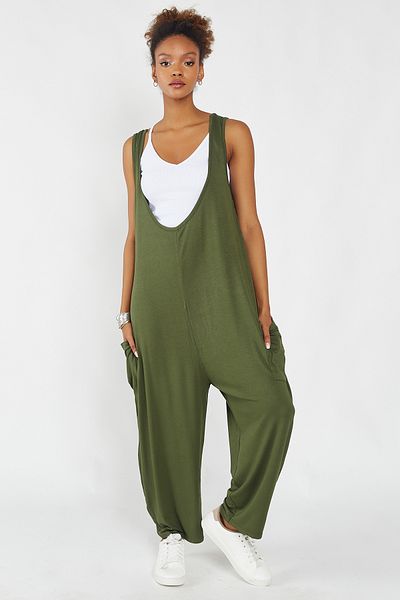 Hopoi Women's Casual Pocket Shalwar Jumpsuit