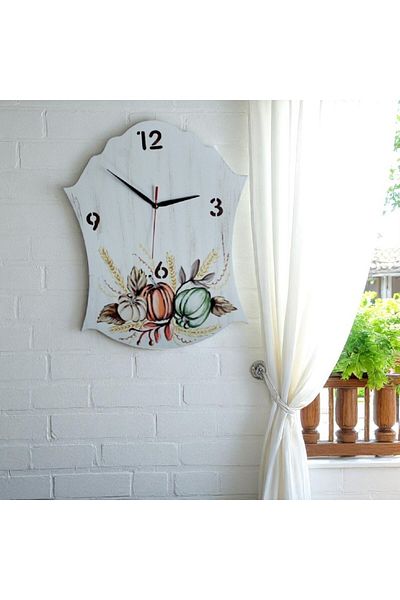 Decoratiuni Vintage Casa Retro Pumpkin wall clock, hand painted, height 40 cm