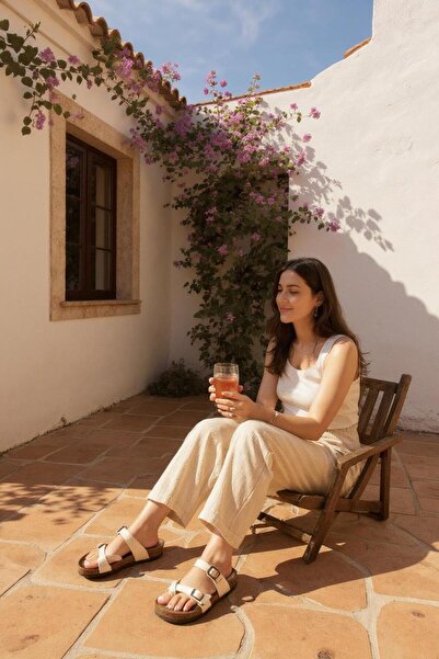 Afşin Cross Model Orthopedic Women's Slippers Stylish Comfortable