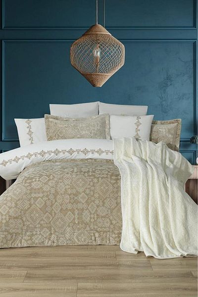 Çeyiz Diyarı Emila 10 Piece Blanket Dowry Set Beige