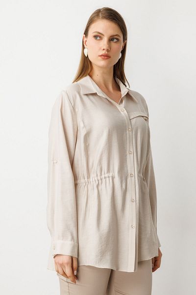 Ekol Plus Size Blouse with Elastic Waist