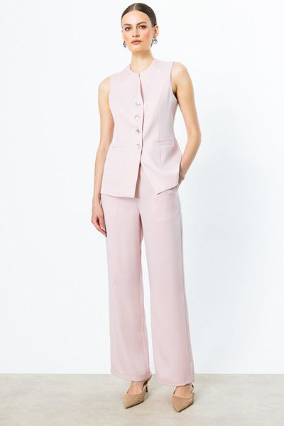 Ekol Wide Leg Trousers with Elastic Waist