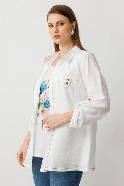 Ekol Trench with Patterned Blouse Inside