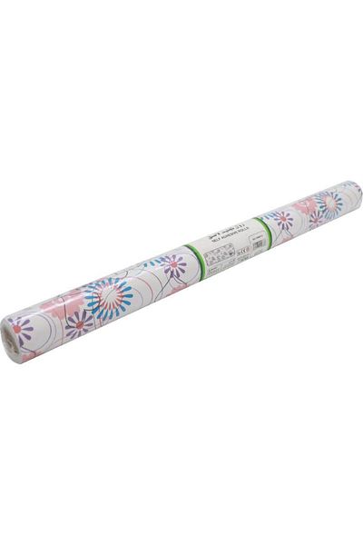 Roco Adhesive Roll Cover – Floral Pattern 5831, White, 5 yd x 45 cm