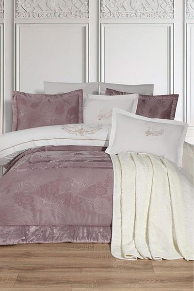 Çeyiz Diyarı Gözde 10 Piece Blanket Dowry Set Dusty Rose