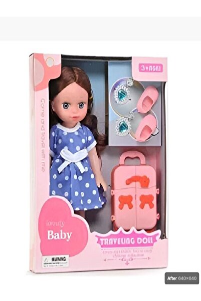 rexa دمية أزياء بطابع سفر للأطفال - حقيبة سفر وملحقاتها متضمنة