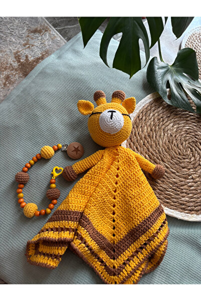 Aia&Co Amigurumi Zürafa Uyku Arkadaşı Emzik Zinciri 2'li Set