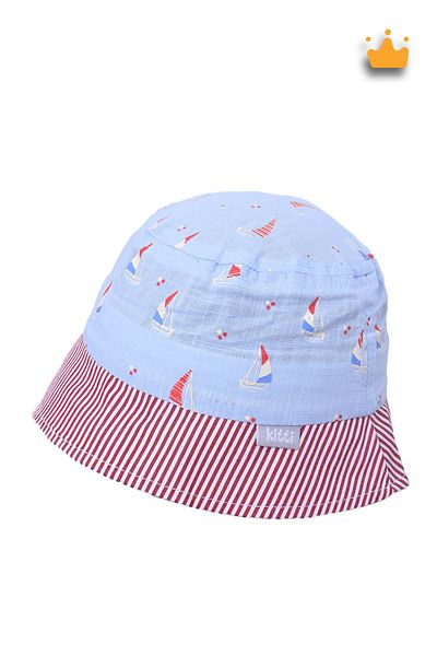 Kitti 0-18 luni 46 cm băiat pălărie sombrero cu model de vară albastru Y2303004