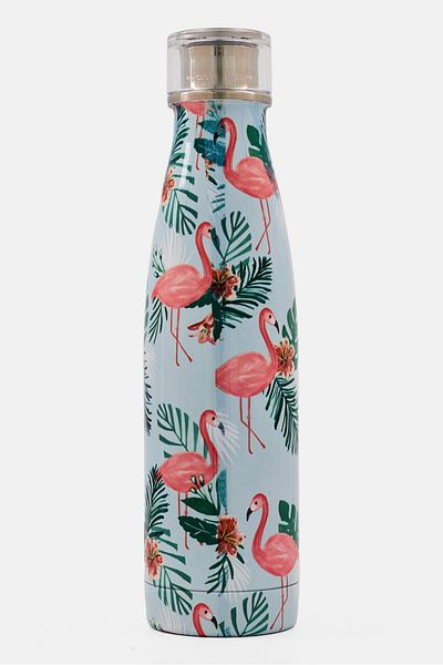 Built Flamingo Double Walled Stainless Steel Water Bottle 480ml, Multicolor