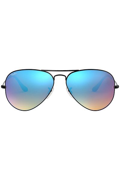 Ray-Ban Aviator Rb3025 002/4o – Sunglasses, Black, Blue Flash Gradient, 62