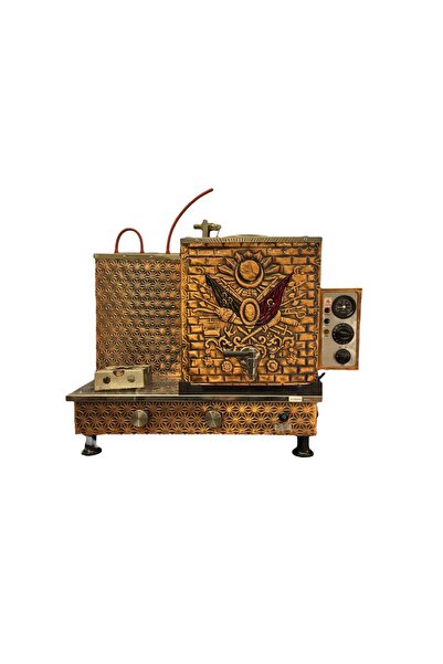 Meşale 1 إبريق شاي نحاسي عتيق شعار عثماني غلاية كهربائية + غاز