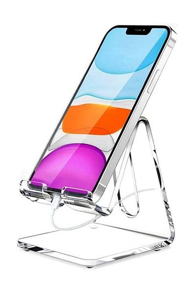 SP SMARTPOINTS Acrylic Cell Phone Stand, Portable Phone Holder, Clear Phone Stand for Desk