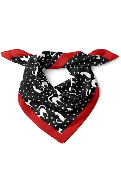 nehir eşarp Cat Pattern Scarf Bandana 70X70 cm