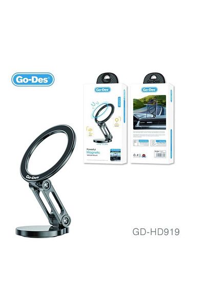 Go-Des Universal Magnetic Aluminum Alloy Foldable Mobile Phone Holder Desktop Stand