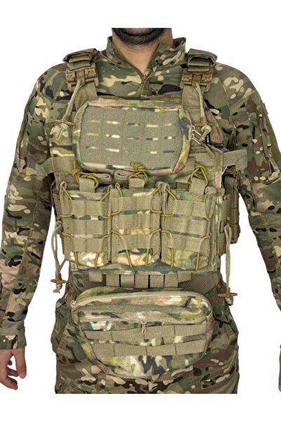 SINGLE SWORD Pratik Hücum Yeleği Kod-3 | Ön Çantalı, Kasık Korumalı, Sürgülü Tokalı Taktik Yelek