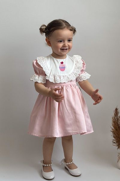 ALYRA Rochie albă pentru fetiță, cu mânecă scurtă, cu volane, petrecere de aniversare, nuntă, ocazie specială, satin, rochie pentru copii