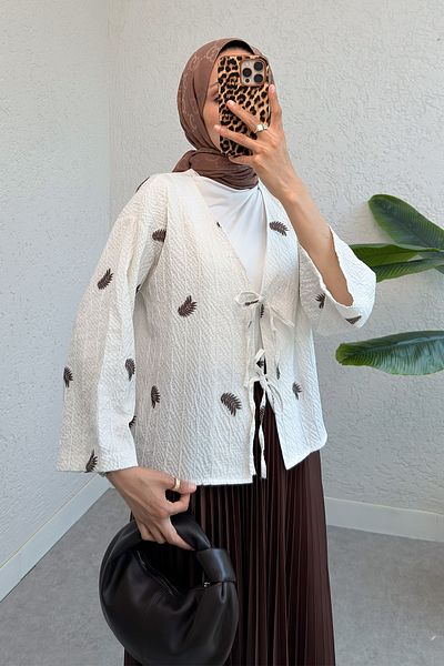 Salih Çelebi Κορδόνι με κορδόνια Palm Kimono 2333 - ΚΑΦΕ