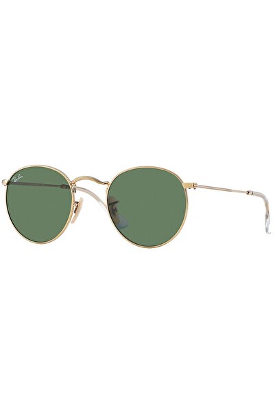 Ray-Ban Ray-Ban Round Metal RB3447 001 – Ochelari de soare, Aurii, Lentile G‑15 Verde, Mărime 50