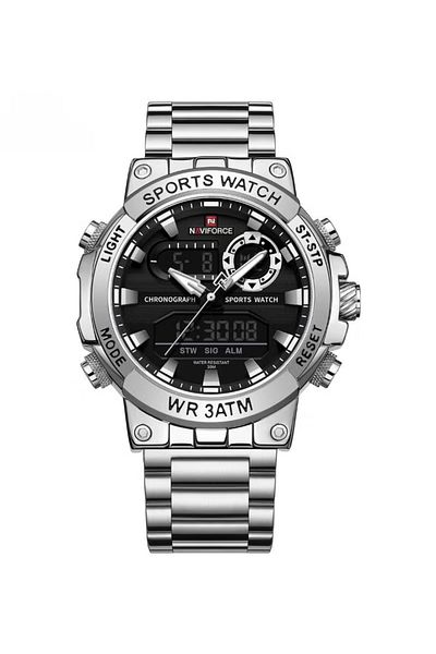 Casio Luxury Stainless Steel Analog-Digital Sports Chronograph Watch for Men with Black Dial