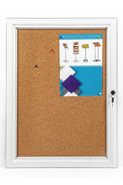 DURAK REKLAM 45 MM Mantar Zeminli Kilitli İlan Panosu 53x71