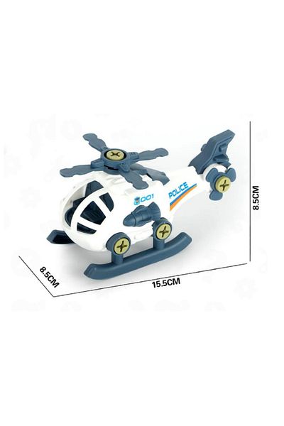 rexa DIY Toy Police Helicopter – Buildable Set with Screwdriver and Bolts