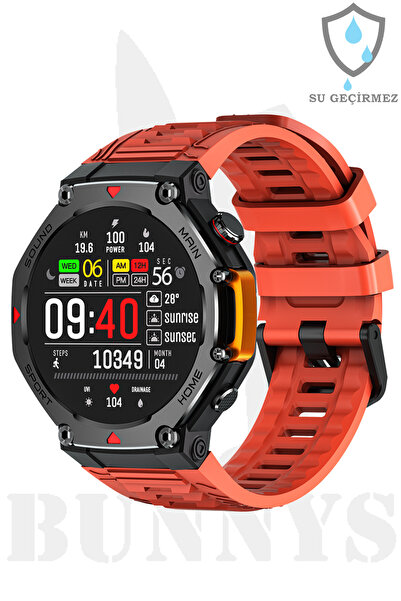 Bunnys Samsung Galaxy M22 Uyumlu Su Geçirmez Akıllı Saat Uzun Sarj Süresi