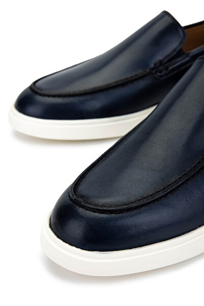 Tamer Tanca Мъжки тъмносини мокасини от естествена кожа