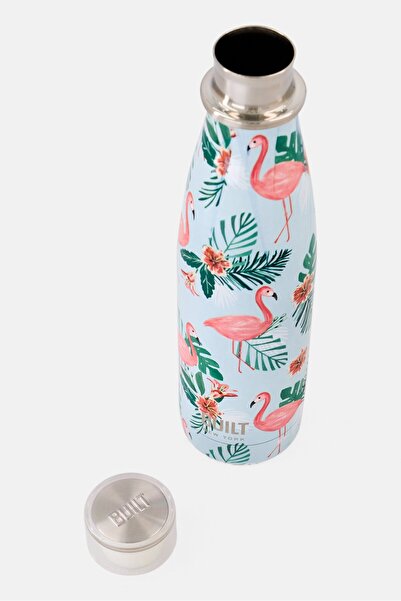 Built Flamingo Double Walled Stainless Steel Water Bottle 480ml, Multicolor