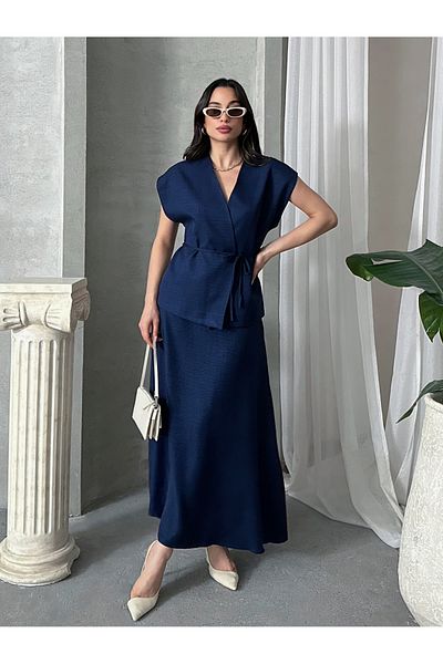 MD trend Women's Drawstring Vest Pants Double Suit