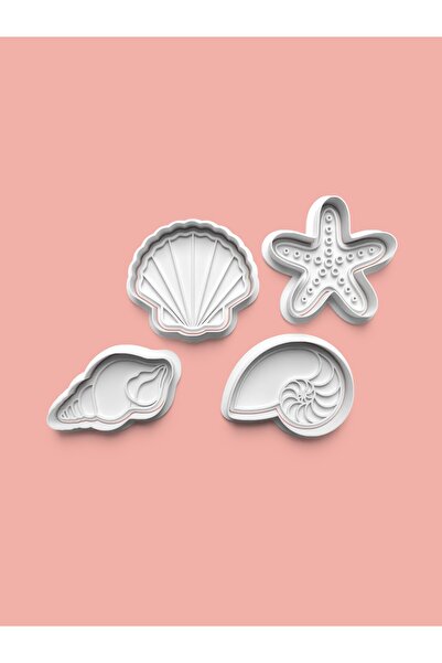 Sea Star and Sea Shell Figures Cookie Mold and Sugar Dough Mold Set of 4