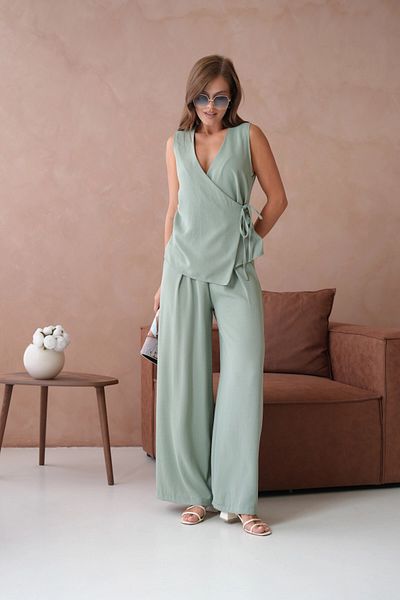 Park Karon Blouse Pants Double Linen Suit