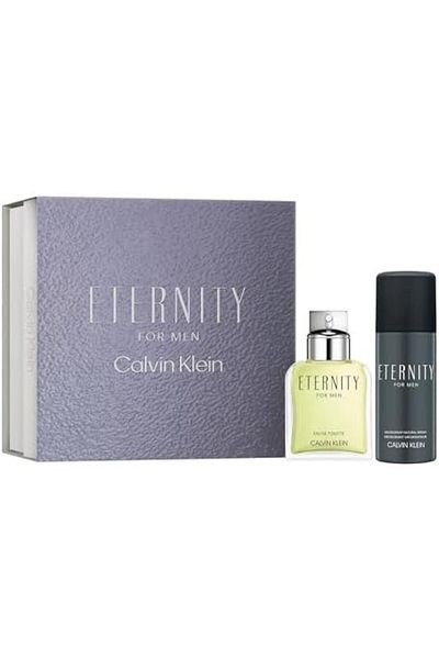Calvin Klein Men's 2-Pc. Eternity Gift Set: Eternity 100ml Eau de Toilette for Men, Eternity 150ml D