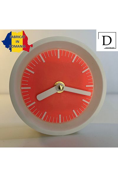 OEM Decorative clock "Kaleia", 11 cm, pink, 3D printed from PLA (Bioplastic)