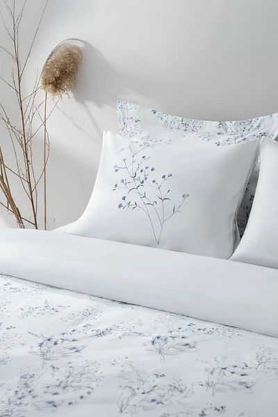 Green Black Σετ παπλωματοθήκη Lavena Cream/Lilac Double 100% βαμβακερό σατέν 210 TC