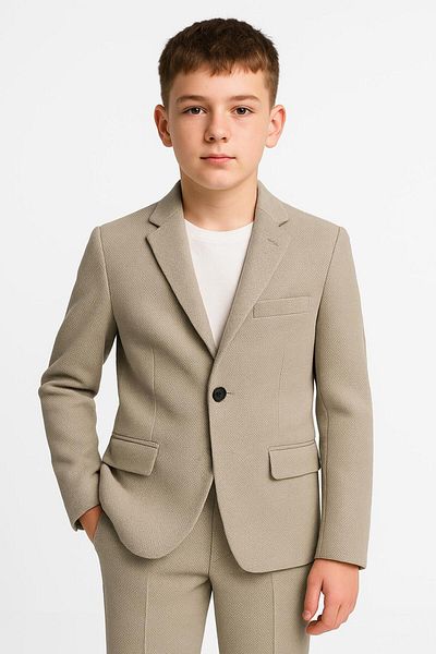 SIRRI Boy's Sports Suit – Seersucker Jacket, Pants and T-Shirt Combination