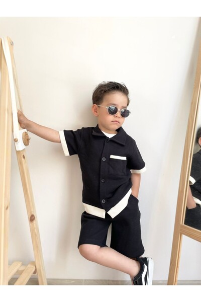Bisahane Boy's Waffle Shirt Suit