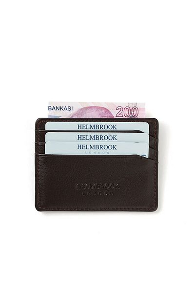 HELMBROOK Ανδρική δερμάτινη θήκη κάρτας Drew με λεπτό σχέδιο