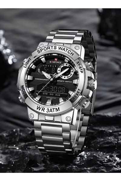 Casio Luxury Stainless Steel Analog-Digital Sports Chronograph Watch for Men with Black Dial